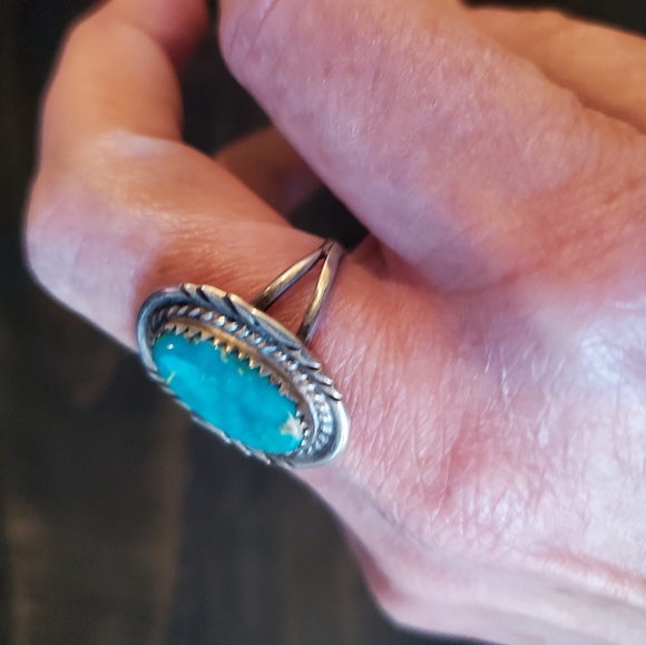 ❤️SOLD ❤️Vintage Sterling Navajo Turquoise 11.5 Ring - Picture 3 of 6